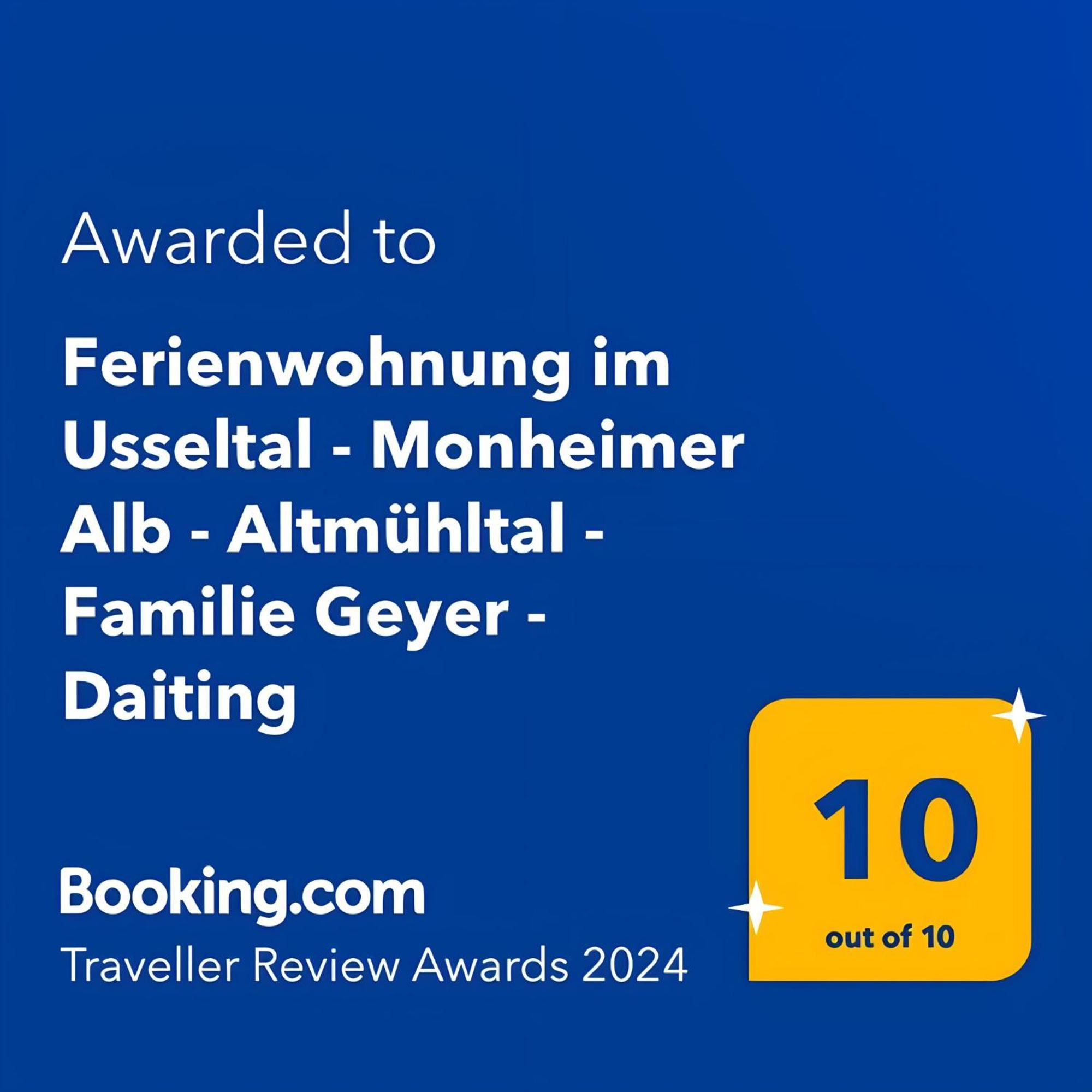 Ferienwohnung Im Usseltal - Zirben Spa - Monheimer Alb - Altmuehltal - Familie Geyer Daiting Monheim  Kültér fotó